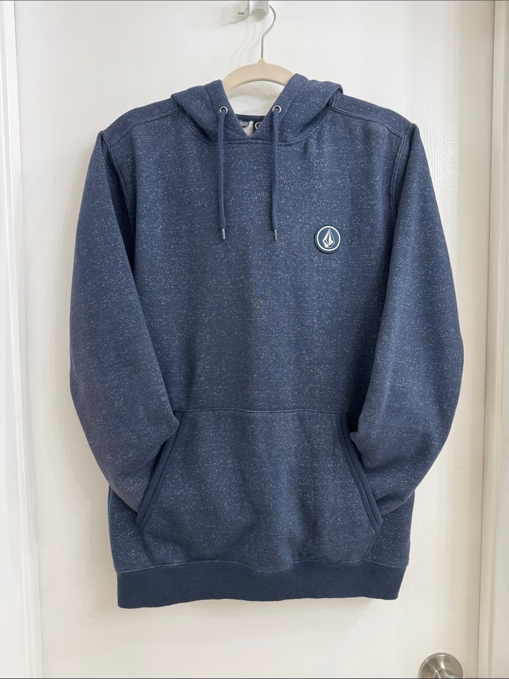 Volcom Men’s Speckled Navy Hoodie with Chest Logo